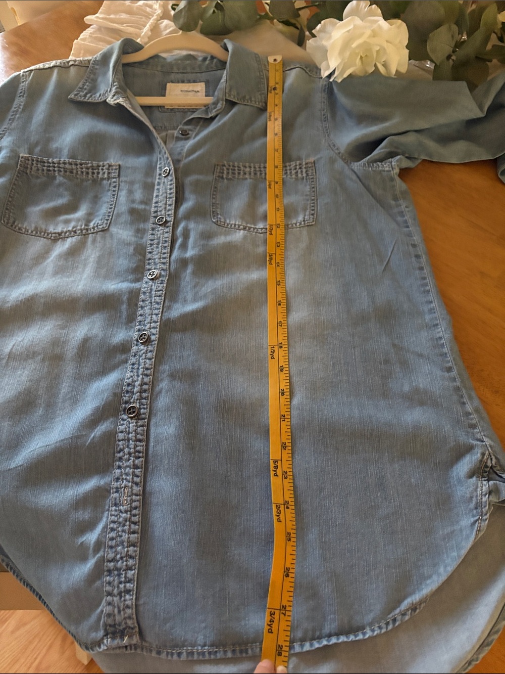 Sonoma Light Blue Denim Button-Down Shirt - Picture 12 of 13